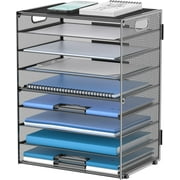 9-Tier Mesh desktop Paper Letter Tray Desk Organizer with Handles for Office ,Black
